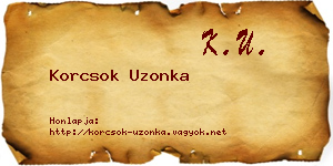 Korcsok Uzonka névjegykártya